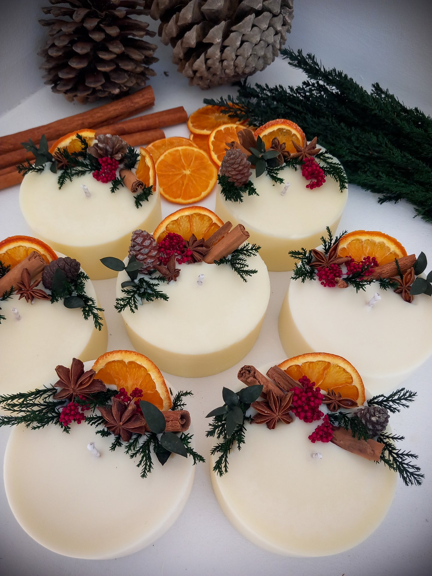 VELA AROMÁTICA ARTESANA  "NARANJA & CANELA"