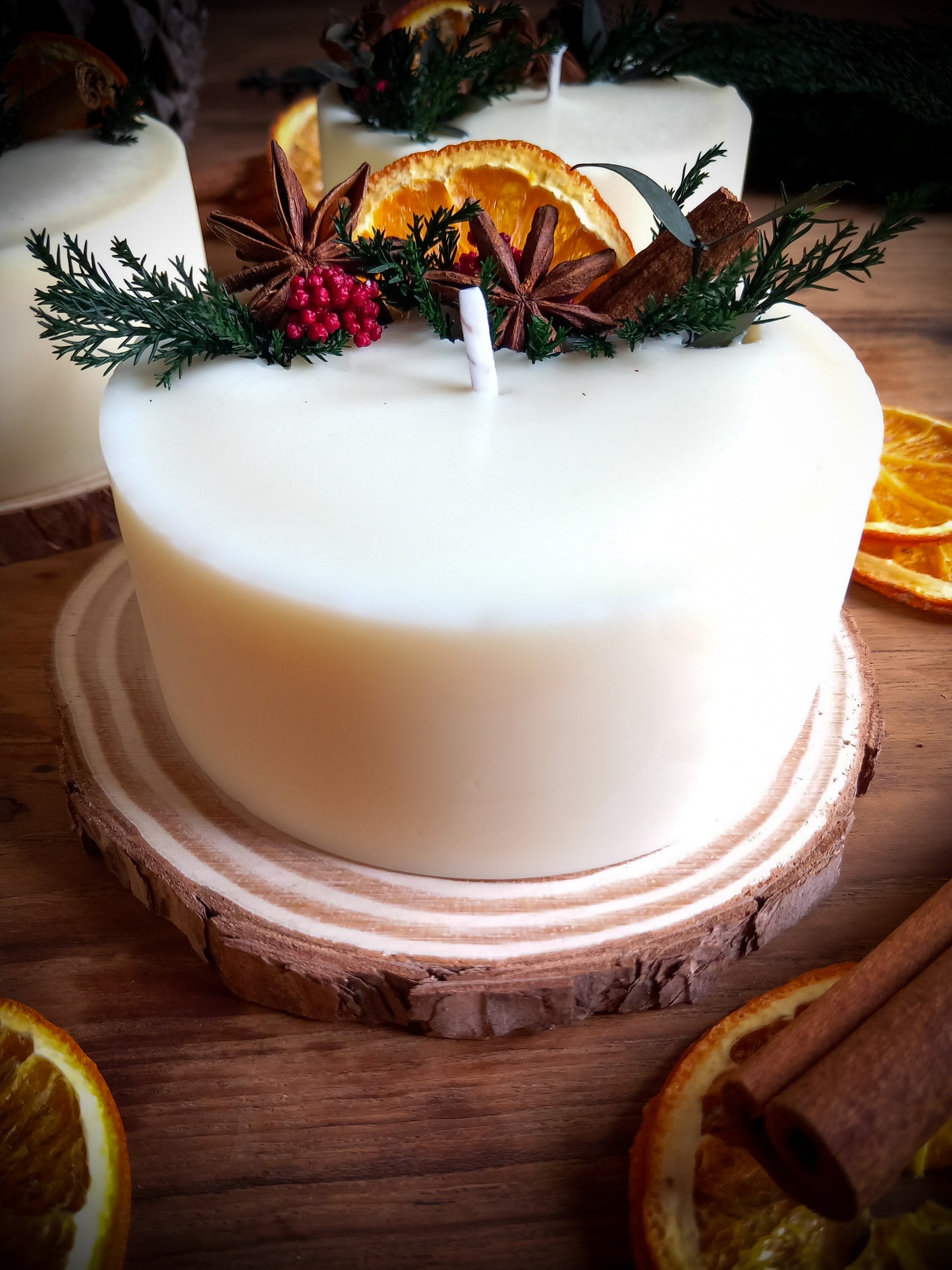 VELA AROMÁTICA ARTESANA  "NARANJA & CANELA"