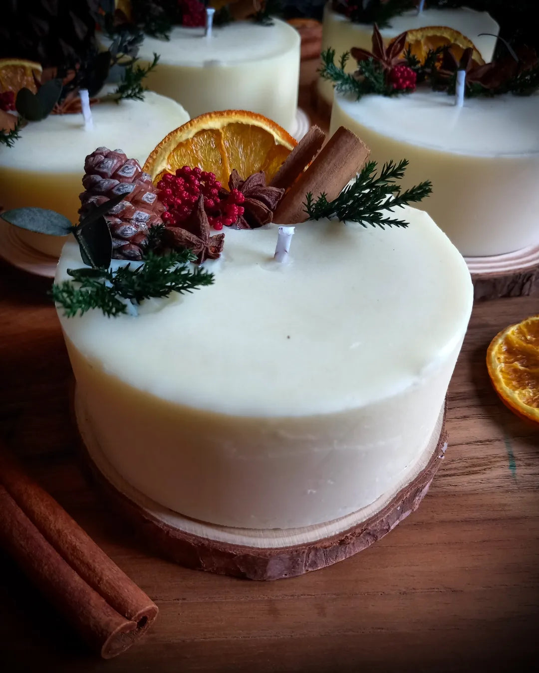 VELA AROMÁTICA ARTESANA  "NARANJA & CANELA"