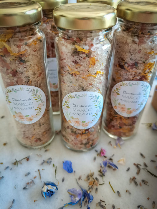 SALES DE BAÑO "FLORA" + ETIQUETA PERSONALIZADA