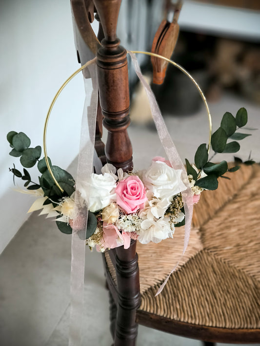 PORTA ALIANZAS CON ROSAS PRESERVADAS